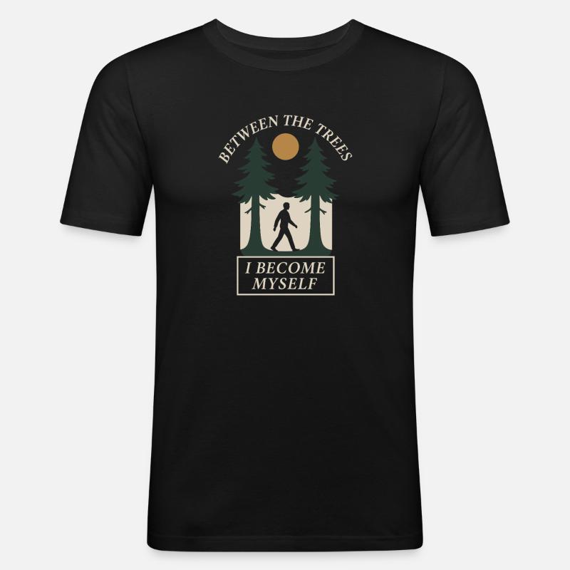 Forest Walk Overthinker Mental Reset - Men's Slim Fit T-Shirt - black