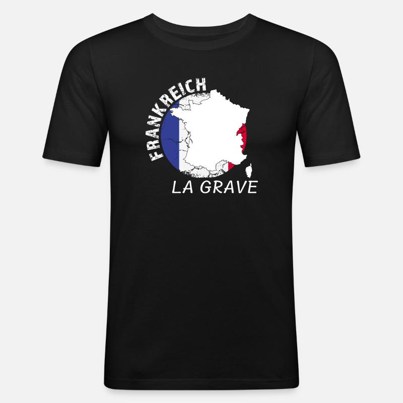 La Grave - Männer Slim Fit T-Shirt - Schwarz
