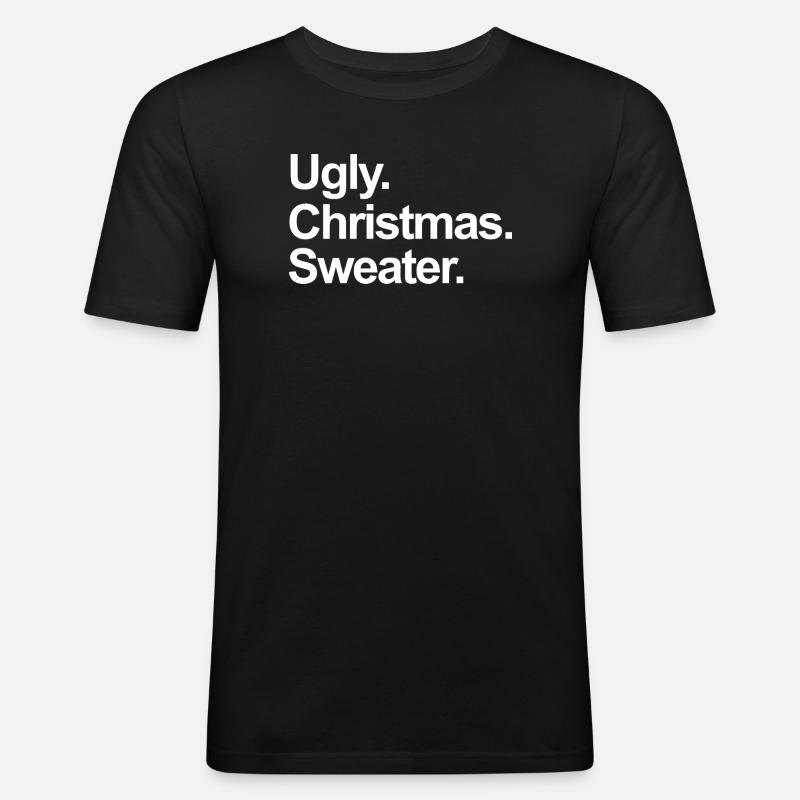 hässlicher Weihnachtspullover - Männer Slim Fit T-Shirt - Schwarz