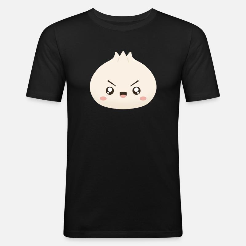 Mascotte mignonne de Grumpy Dumpling - T-shirt près du corps Homme - noir