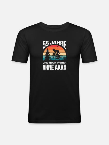 55 Birthday Gifts Bicycle Rider - Men's Slim Fit T-Shirt - black