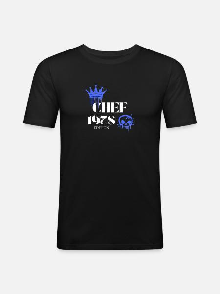 Chef Edition 1978 47th Birthday Saying - Men's Slim Fit T-Shirt - black