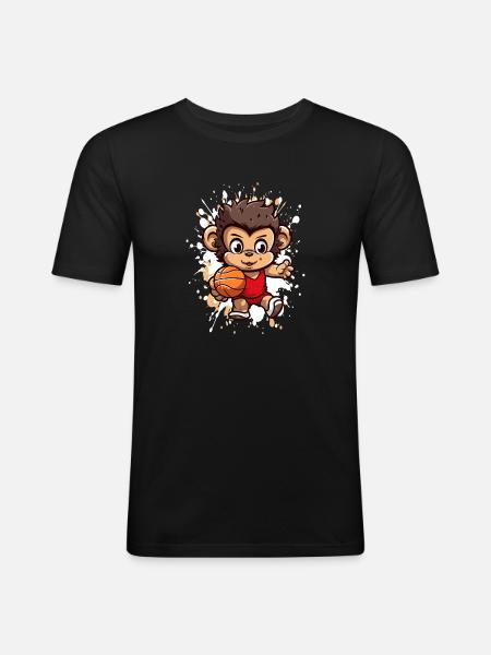 Basketball Monkey Streetball - Men's Slim Fit T-Shirt - black