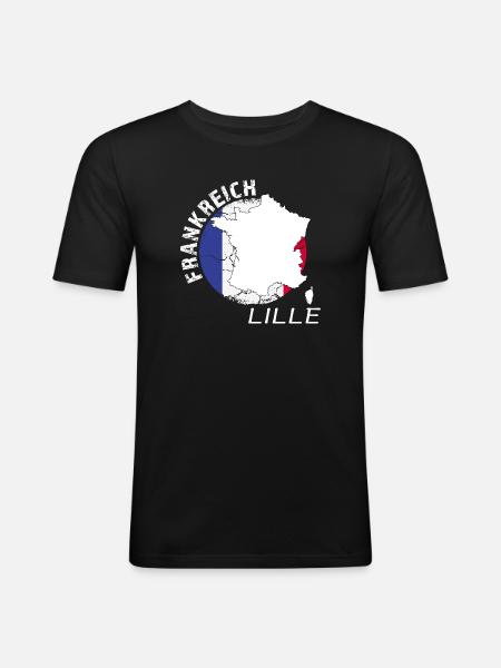 Lille - T-shirt près du corps Homme - noir