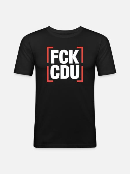 FCK CDU - Anti CDU/CSU Logo - Men's Slim Fit T-Shirt - black