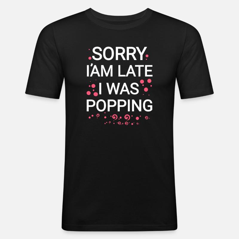 Tut mir leid - Männer Slim Fit T-Shirt - Schwarz