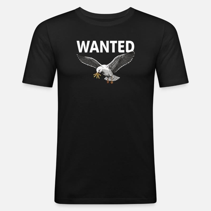 Gesuchte Pommes-möwe - Männer Slim Fit T-Shirt - Schwarz