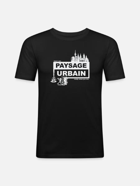 Cityscape - French - ready when you are - Men's Slim Fit T-Shirt - black