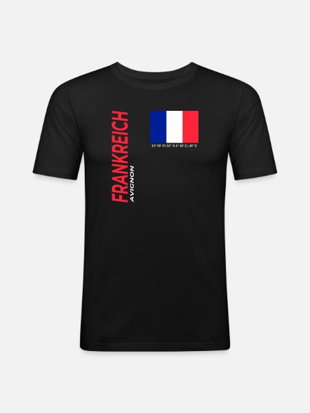 Avignon - Männer Slim Fit T-Shirt - Schwarz