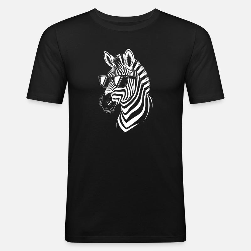 Zebra Spruch Lustiges Zebra Geschenk - Männer Slim Fit T-Shirt - Schwarz