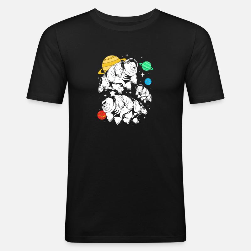 Tardigrade Tardigrade Ours d’eau tardigrade - T-shirt près du corps Homme - noir
