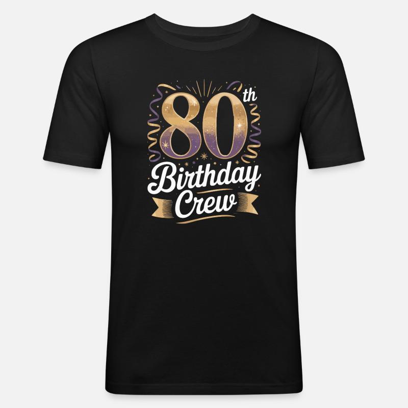 Équipe du 80e anniversaire - T-shirt près du corps Homme - noir