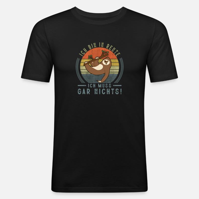 Rentner Ruhestand Geschenkidee - Männer Slim Fit T-Shirt - Schwarz