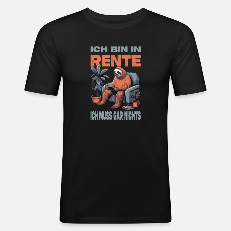 Rentner Ruhestand Geschenkidee - Männer Slim Fit T-Shirt - Schwarz