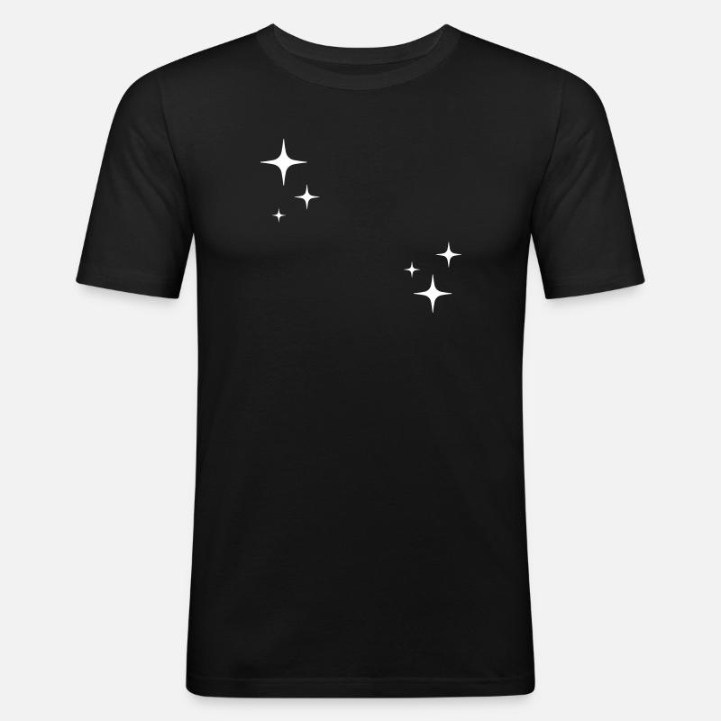 Sterne - Funkeln - Zeichen - Männer Slim Fit T-Shirt - Schwarz