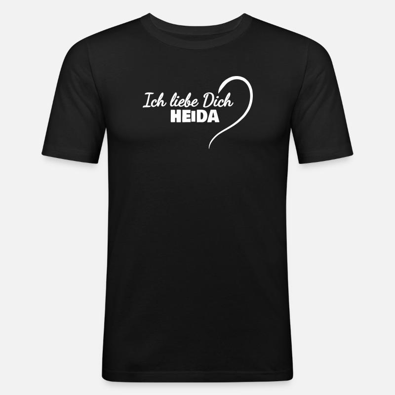 LiebeDich Heida - Männer Slim Fit T-Shirt - Schwarz