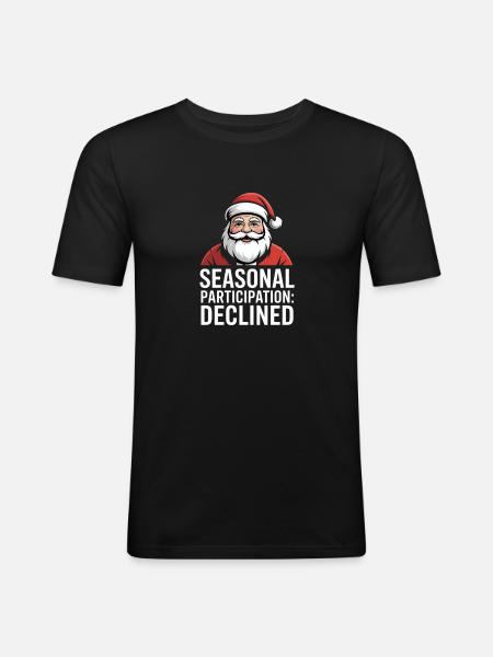 Seasonal Participation Declined Christmas Muffle - Men's Slim Fit T-Shirt - black