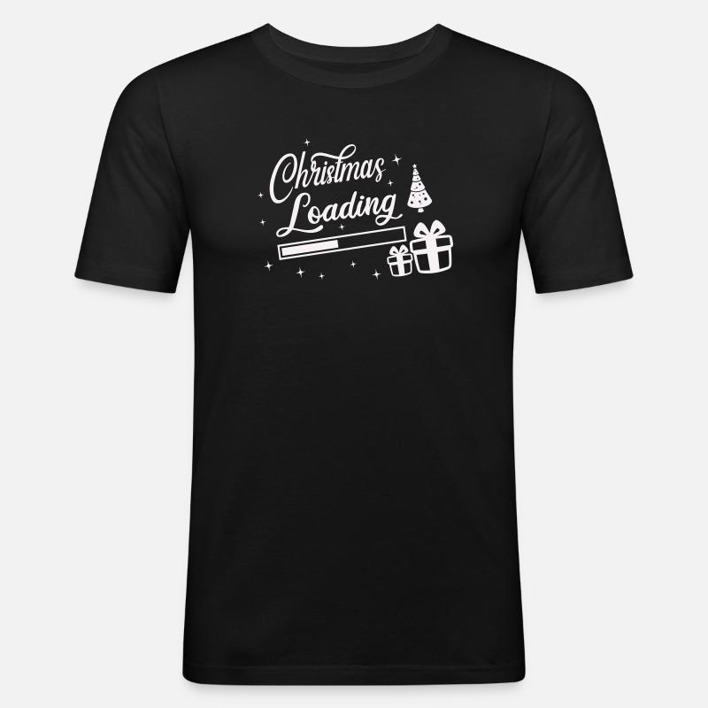 Christmas Loading - Männer Slim Fit T-Shirt - Schwarz
