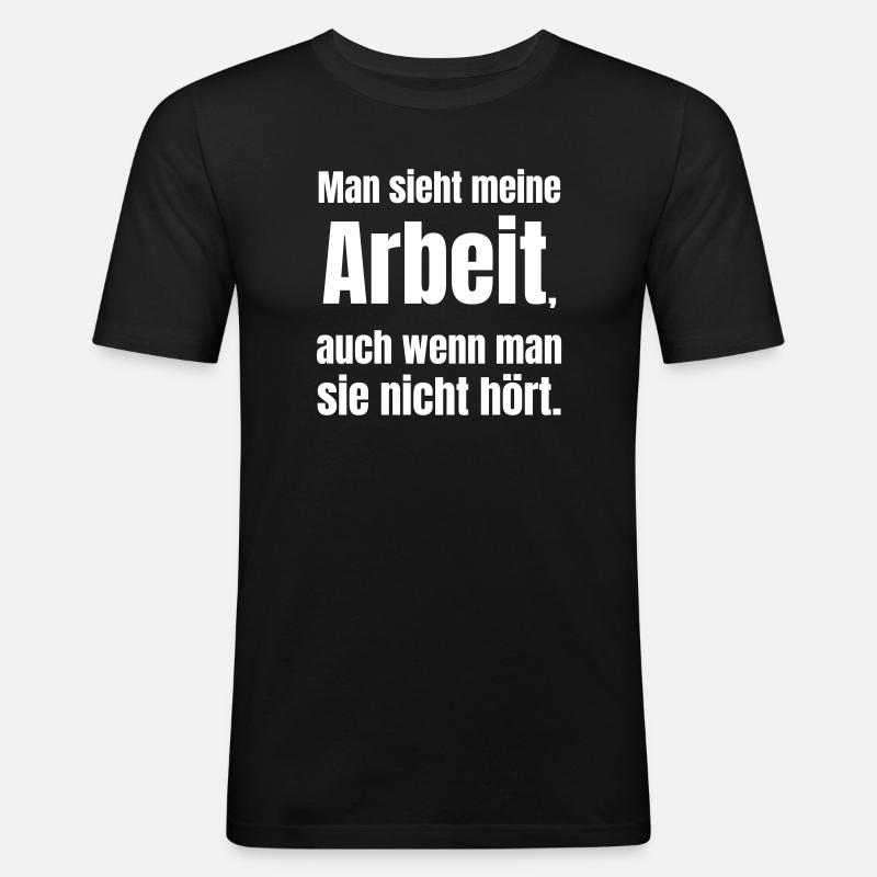 Visible work printed soundlessly - Men's Slim Fit T-Shirt - black