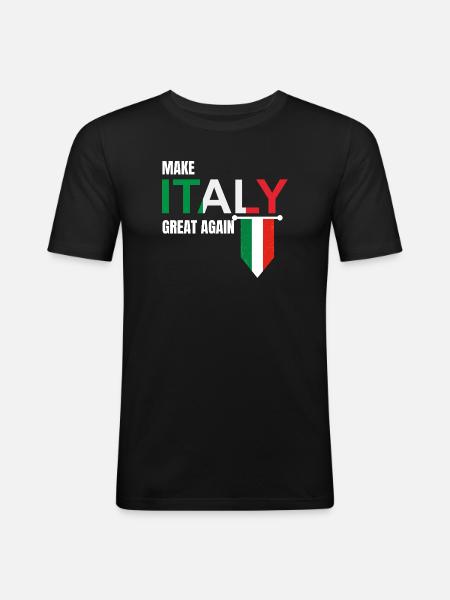 Make Italy Great Again - Men's Slim Fit T-Shirt - black