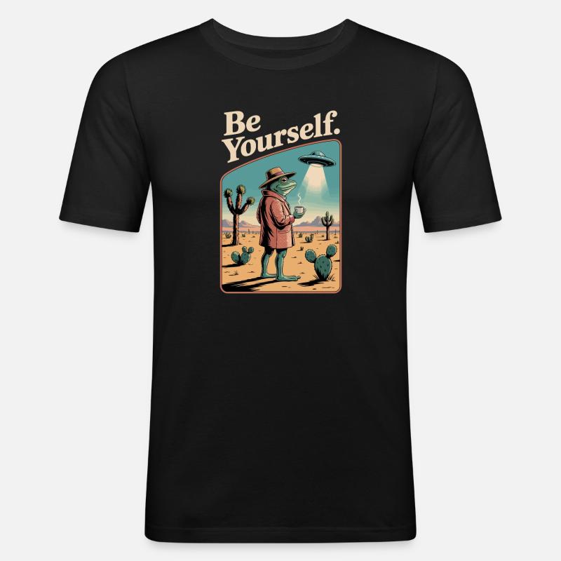 Be Yourself Cool Toad  - Men's Slim Fit T-Shirt - black