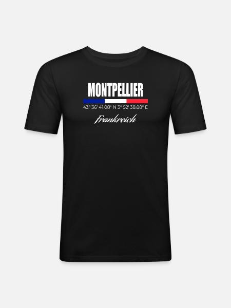 Montpellier - Männer Slim Fit T-Shirt - Schwarz