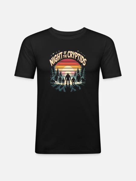 Cryptozoology Night Of The Cryptids - Men's Slim Fit T-Shirt - black