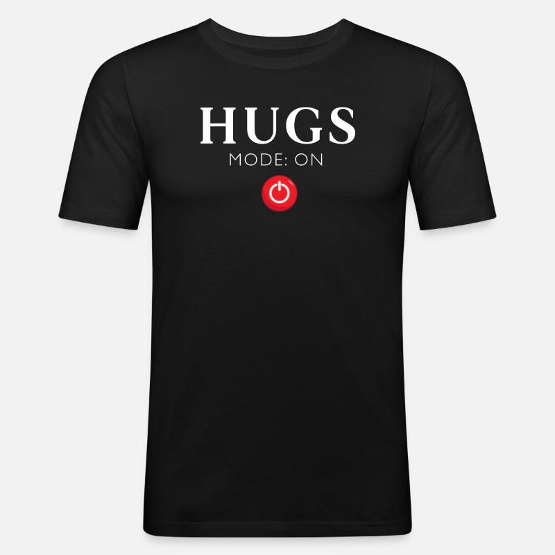HUGS Modo On Red Button - Men's Slim Fit T-Shirt - black