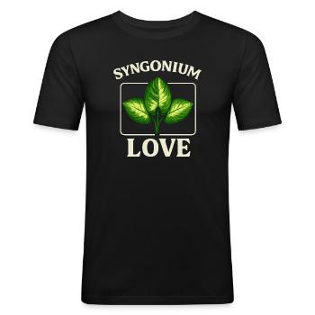 Syngonium Love - Männer Slim Fit T-Shirt - Schwarz - Vorne - Nik (191cm)