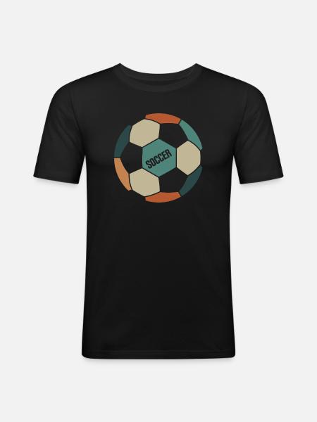Retro Soccer Ball - Men's Slim Fit T-Shirt - black