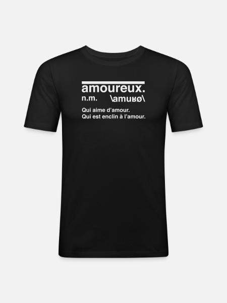 Lovers Definition Dictionary Style - Men's Slim Fit T-Shirt - black