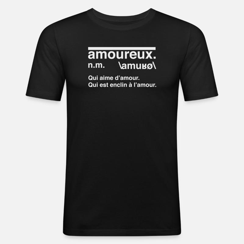 Lovers Definition Dictionary Style - Männer Slim Fit T-Shirt - Schwarz