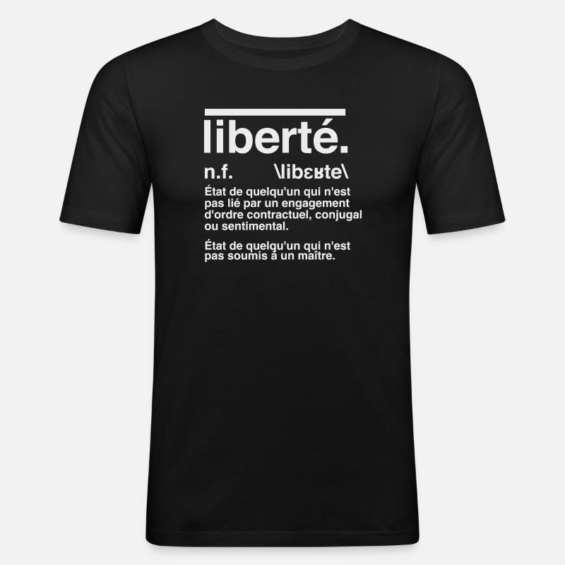 Freedom Definition Dictionary Style - Men's Slim Fit T-Shirt - black
