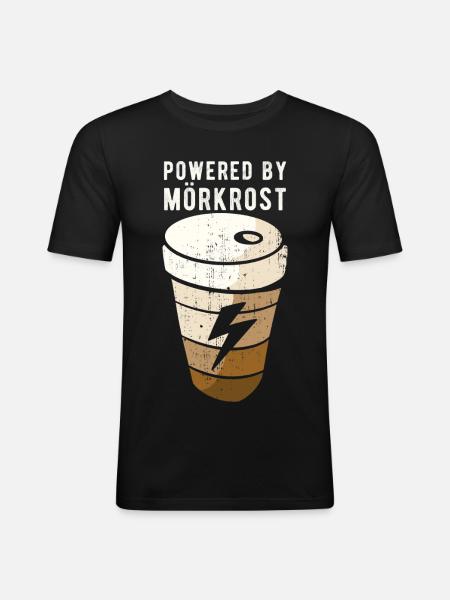 Propulsé par Mörkrost Sweden Coffee - T-shirt près du corps Homme - noir
