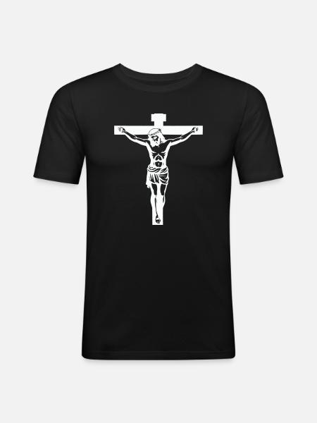 Jesus Cross - Men's Slim Fit T-Shirt - black