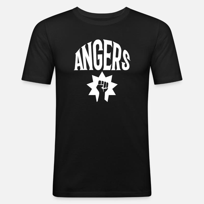 Angers - Männer Slim Fit T-Shirt - Schwarz