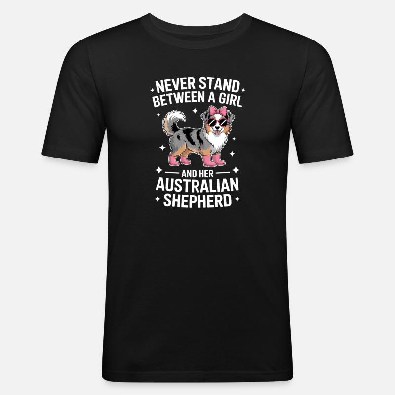 Australian Shepherd Saying Shepherd Gift - Men's Slim Fit T-Shirt - black
