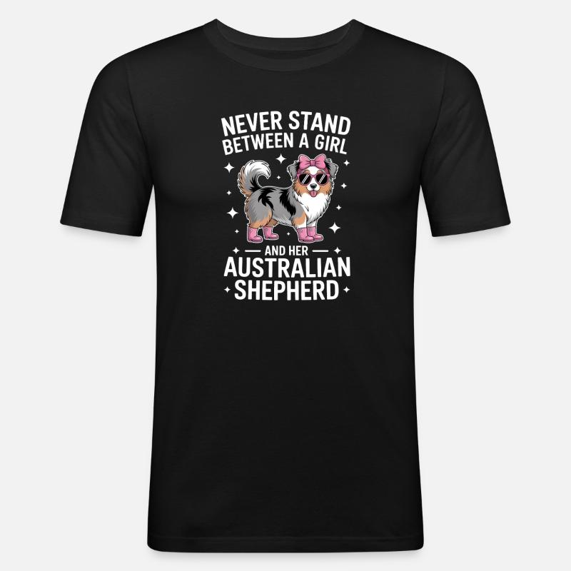 Australian Shepherd Saying Shepherd Gift - Men's Slim Fit T-Shirt - black