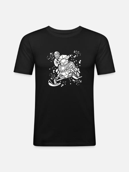Skidoo Vibrant Snowmobile Adventure - Men's Slim Fit T-Shirt - black