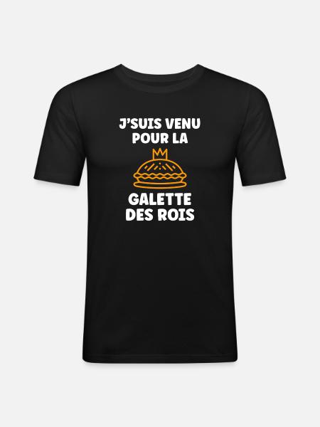 Humor galette des rois - Men's Slim Fit T-Shirt - black