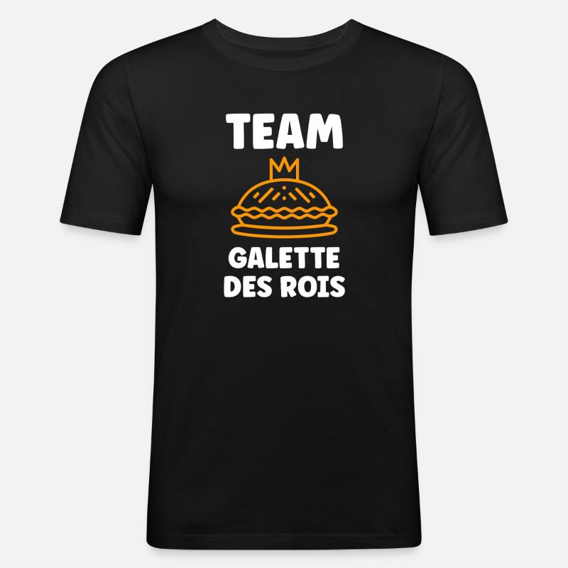 Humor galette des rois - Männer Slim Fit T-Shirt - Schwarz