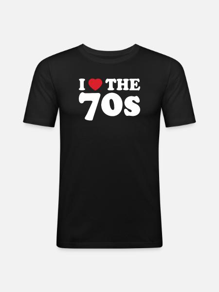 I love retro 70s - Men's Slim Fit T-Shirt - black