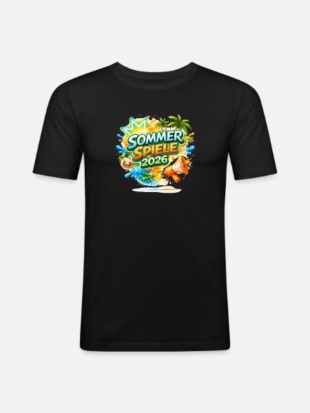 Sommer Spiele 2026 Tropen-Logo - Men's Slim Fit T-Shirt - black