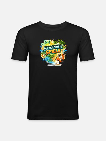Sommer Spiele Palmenfarben - Men's Slim Fit T-Shirt - black
