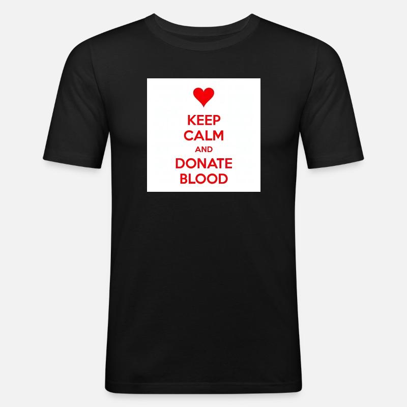 Calm Heart spenden Sie Blut - Männer Slim Fit T-Shirt - Schwarz