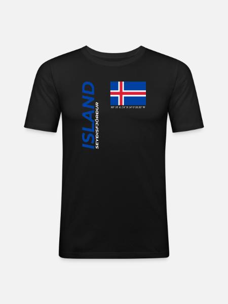 Seyðisfjörður - Men's Slim Fit T-Shirt - black
