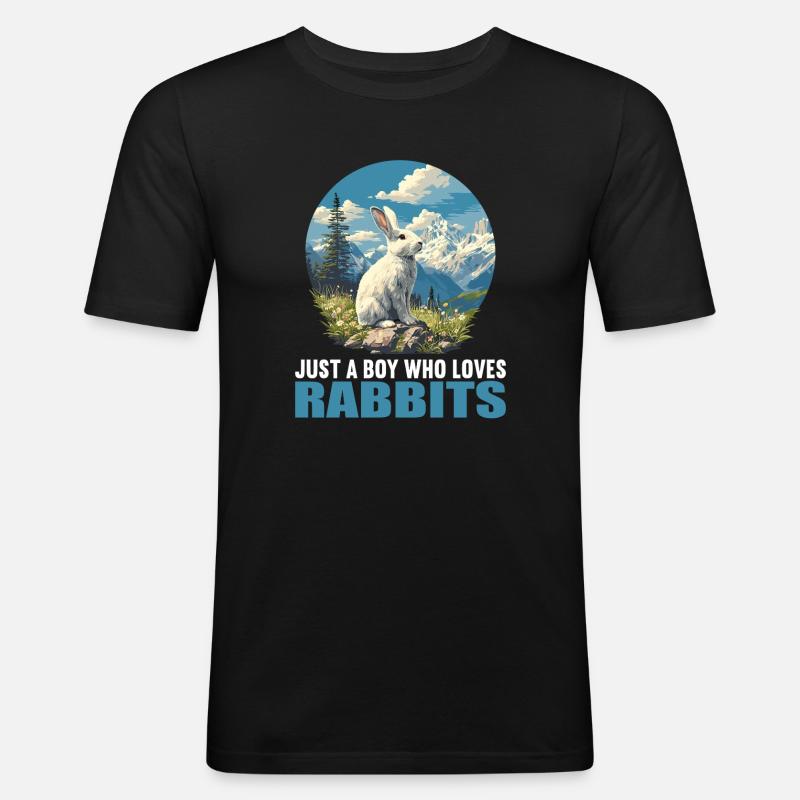 Hasen Hase - Männer Slim Fit T-Shirt - Schwarz