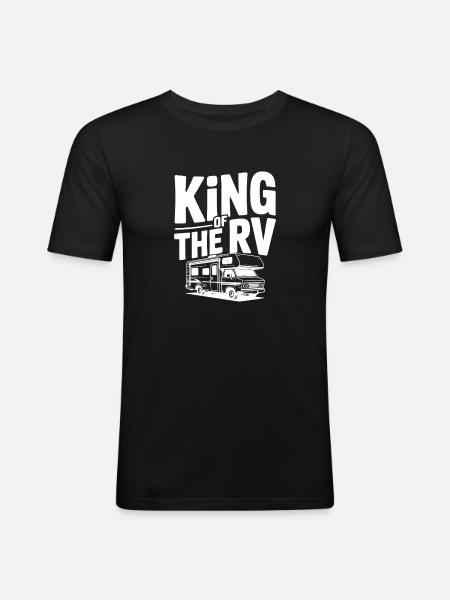 König der Wohnmobile - Männer Slim Fit T-Shirt - Schwarz