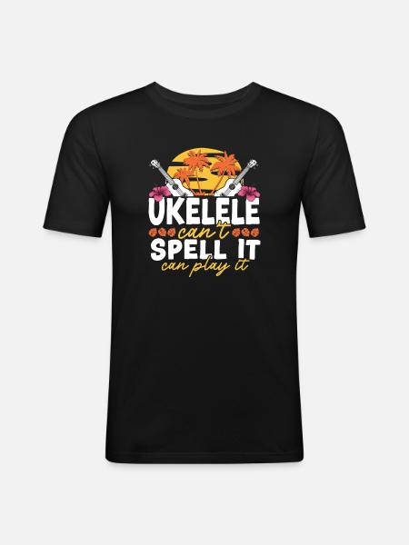 Hawaiian Ukulele Uke Ukulele Can't - Men's Slim Fit T-Shirt - black