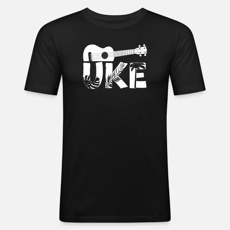 Hawaiian Ukulele Uke Uke - Männer Slim Fit T-Shirt - Schwarz